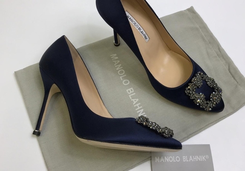 Женские туфли Manolo Blahnik темно-синие