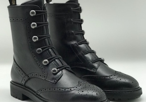 Женские ботинки Christian Dior черные кожаные