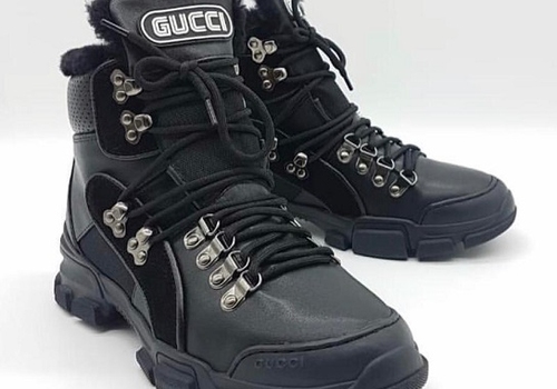 Черные зимние ботинки Gucci Flashtrek high-top