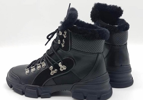 Черные зимние ботинки Gucci Flashtrek high-top