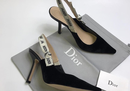 Черные бархатные босоножки Christian Dior J'Adior