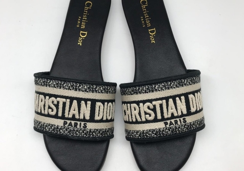 Черные шлепанцы Christian Dior