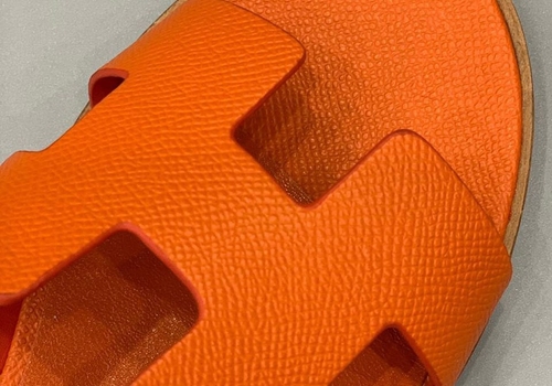 Оранжевые кожаные сандалии Hermes