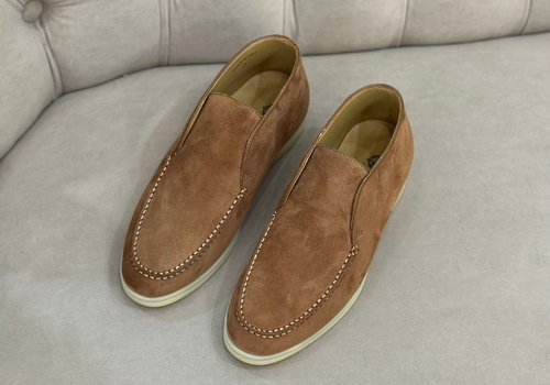 Замшевые женские ботинки Loro Piana коричневые