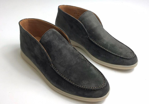 Замшевые ботинки темно-серые Loro Piana