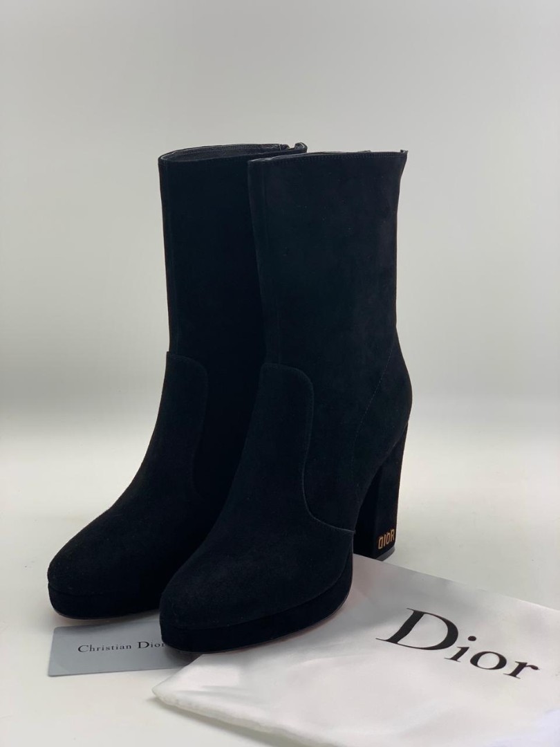 Замшевые ботильоны Christian Dior D-Rise черные