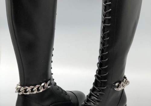 Женские сапоги Givenchy кожаные черные