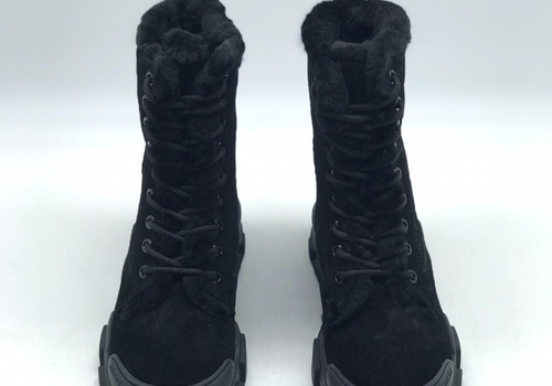 Женские ботинки из замши Gucci черные