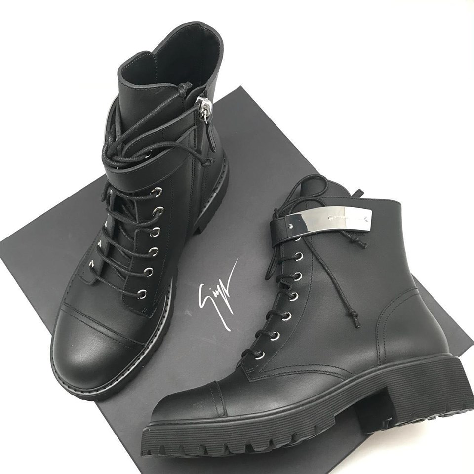 Черные кожаные ботинки Giuseppe Zanotti