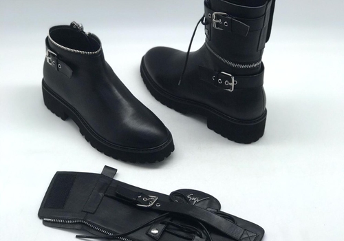Кожаные черные ботинки Giuseppe Zanotti