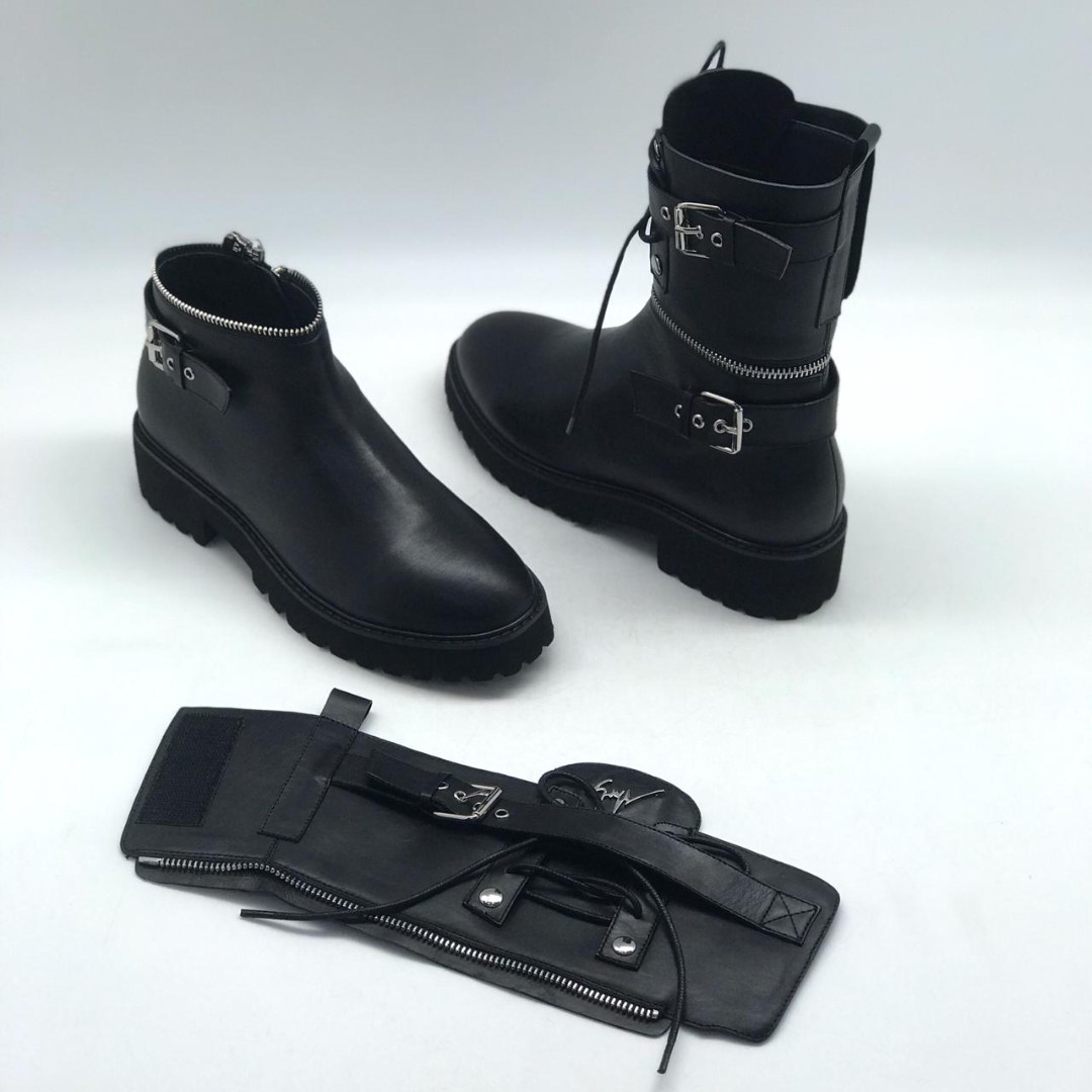 Кожаные черные ботинки Giuseppe Zanotti