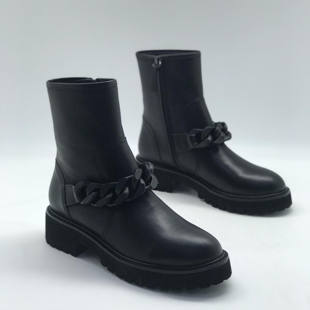 Кожаные ботинки черные Giuseppe Zanotti