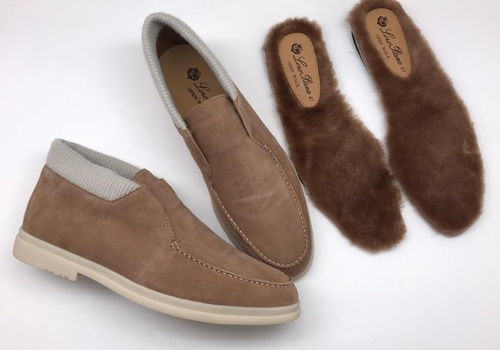 Мужские замшевые ботинки Loro Piana коричневые