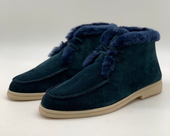 Зимние ботинки из замши Loro Piana синие