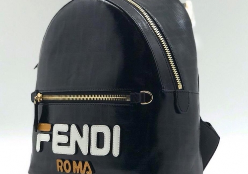 Рюкзак FENDI черный из кожи