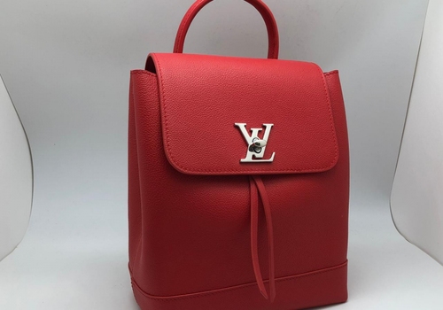 Женский красный рюкзак Louis Vuitton LockMe