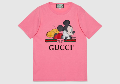Футболка розовая Gucci Disney с Микки Маусом