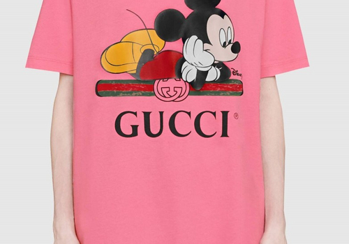 Футболка розовая Gucci Disney с Микки Маусом