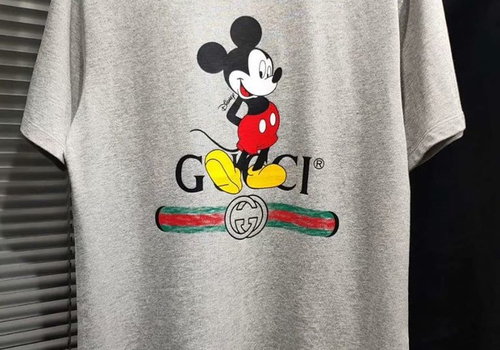Серая футболка Gucci Disney с Микки Маусом