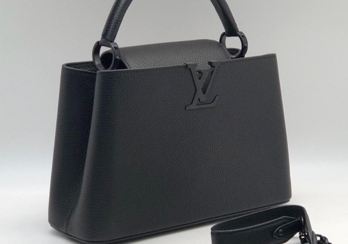 Кожаная сумка Louis Vuitton Capucines PM черная