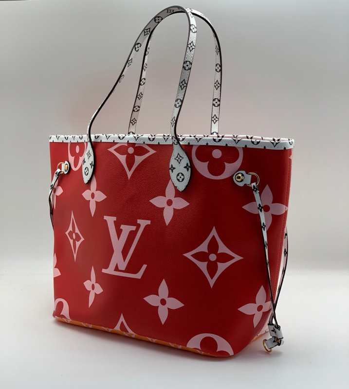 Женская сумка-тоут Louis Vuitton NeverFull MM красная