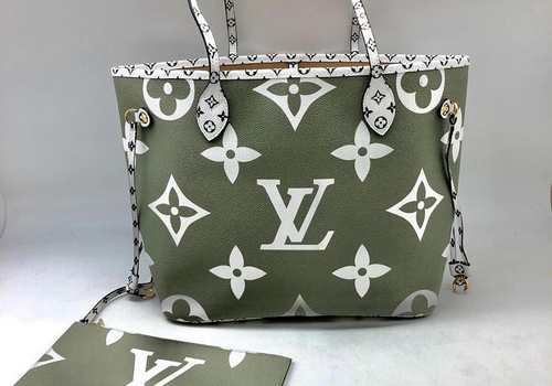 Женская сумка-тоут Louis Vuitton NeverFull MM зеленая