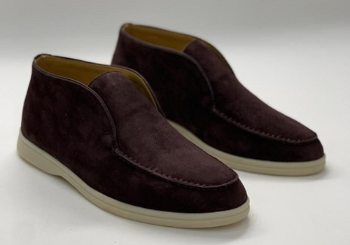 Замшевые коричневые женские ботинки Loro Piana