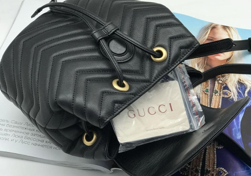 Женский кожаный рюкзак Gucci черный
