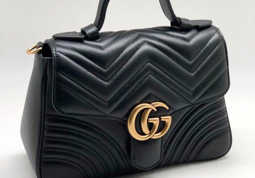 Женская кожаная сумка Gucci Marmont черная