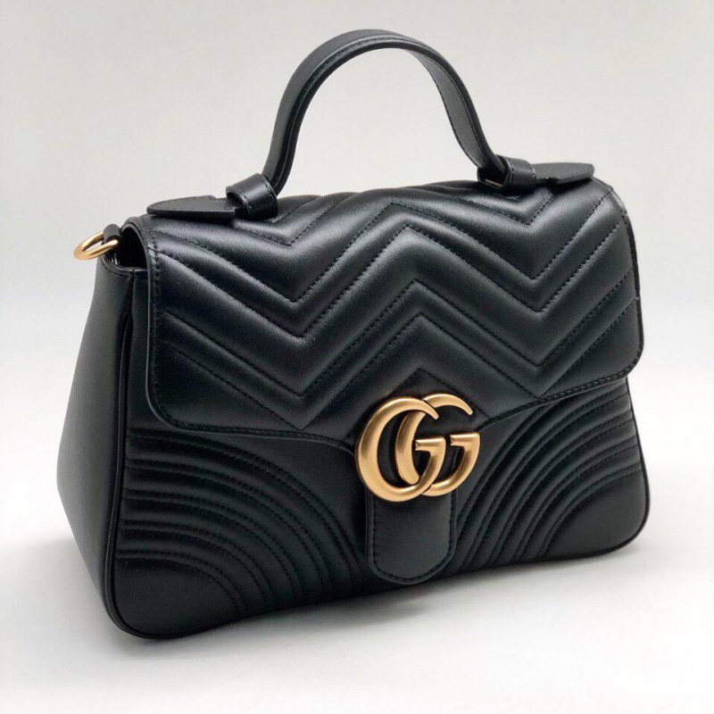 Женская кожаная сумка Gucci Marmont черная