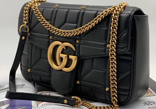 Кожаная сумка Gucci Marmont черная