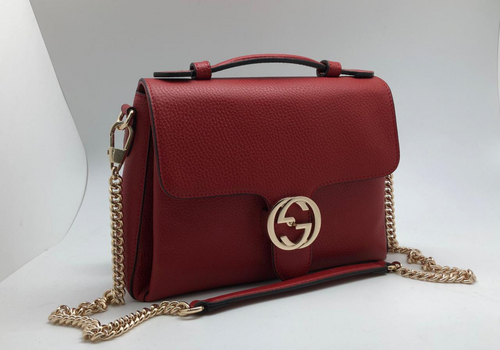 Женская сумка Gucci кожаная красная