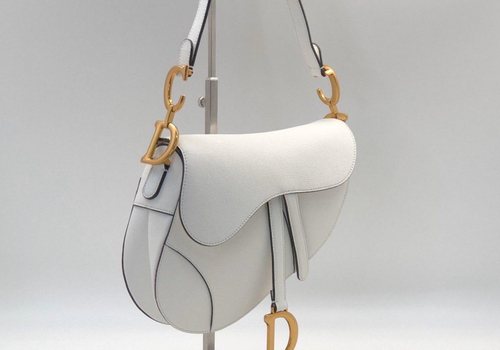 Сумка седло белая Christian Dior Saddle