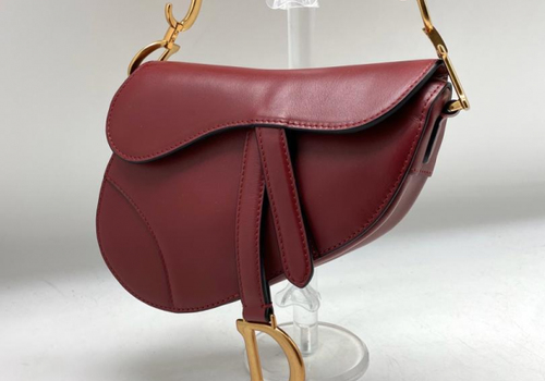 Сумка седло из кожи Christian Dior Saddle Mini красная