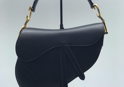Кожаная сумка седло черная Christian Dior Saddle