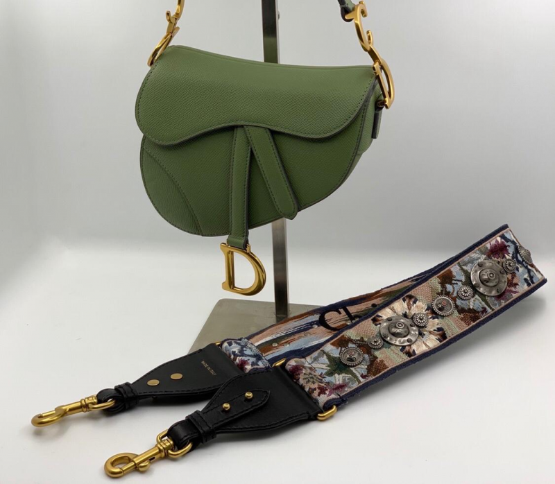 Зеленая сумка седло Christian Dior Saddle Mini