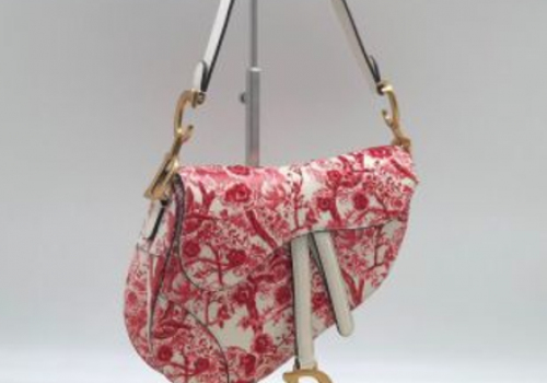 Кожаная сумка седло Christian Dior Saddle красная