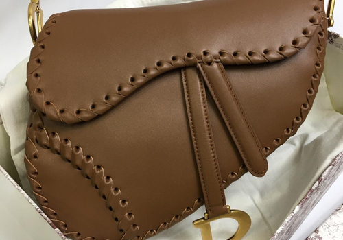 Кожаная сумка седло Christian Dior Saddle коричневая