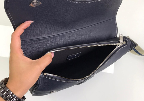 Темно-синяя сумка через плечо Christian Dior Saddle