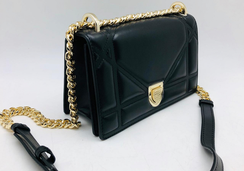 Кожаная сумка Christian Dior Diorama черная