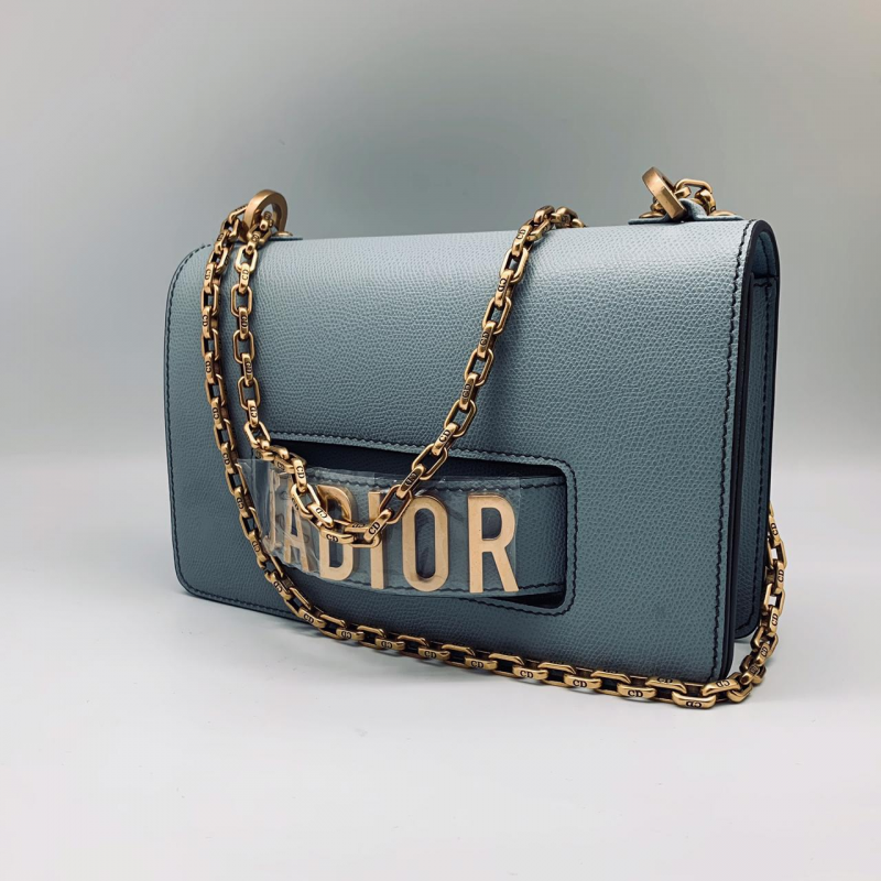 Женская кожаная сумочка Christian Dior J’adior голубая