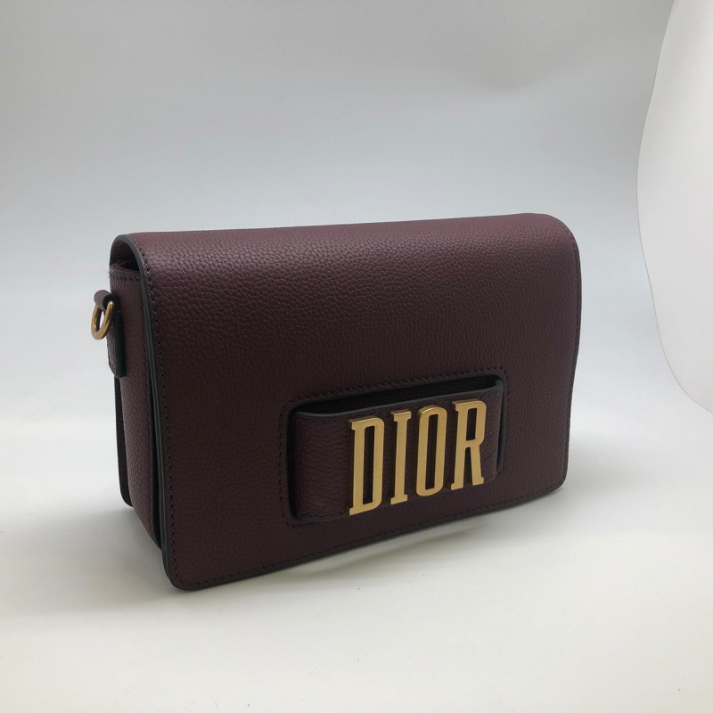 Кожаная сумка Christian Dior Revolution бордовая