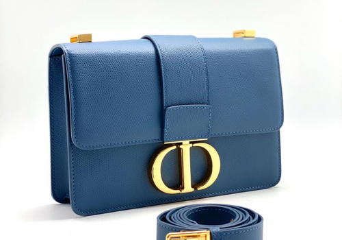 Кожаная сумка Christian Dior Montaigne синяя