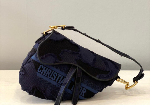 Сумка седло синяя Christian Dior Saddle