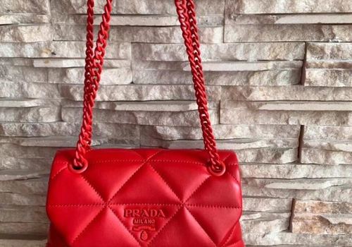 Кожаная сумка Prada Spectrum красная