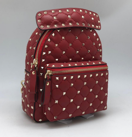 Кожаный рюкзак Valentino Garavani Rockstud Spike красный