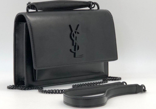 Кожаная сумка Yves Saint Laurent Sunset черная