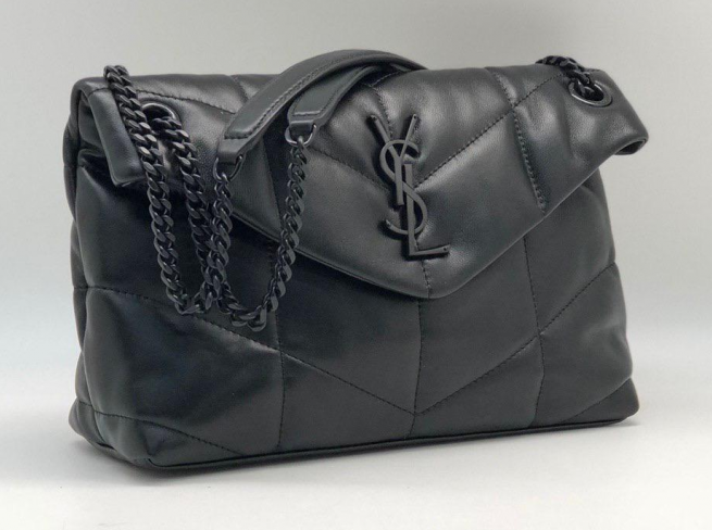 Кожаная сумка Saint Laurent Puffer LouLou черная