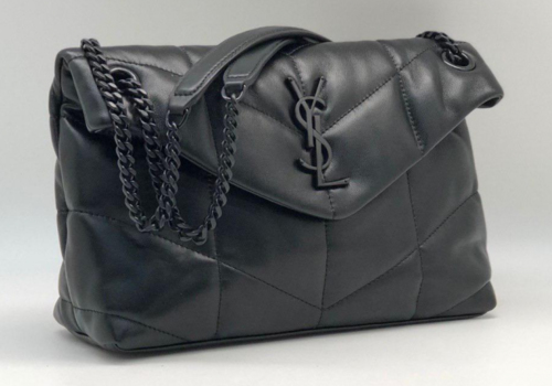 Кожаная сумка Saint Laurent Puffer LouLou черная