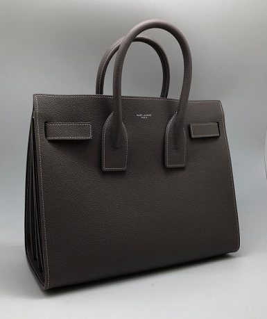 Кожаная сумка-тоут Saint Laurent Sac de Jour Big серая